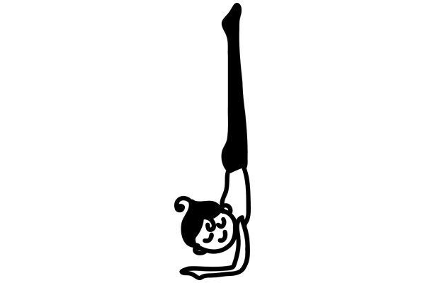 A Playful Cartoon of a Person and a Pole