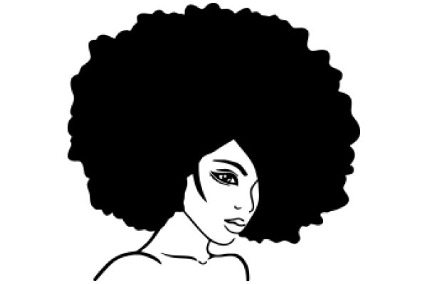 Stylized Portrait of a Woman with Afro Hair