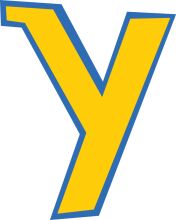 Vibrant and Stylized Letter 'Y' in Blue and Yellow