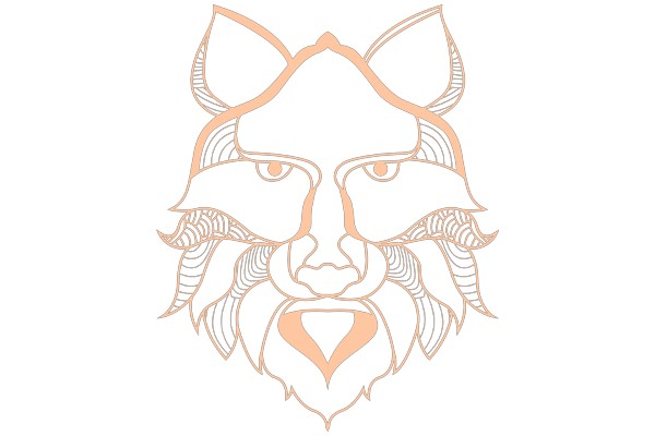 Stylized Lion Head Design with Abstract Patterns