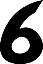 A Stylized Black Number Six