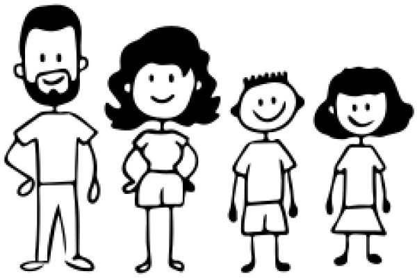 A Family of Four Stick Figures