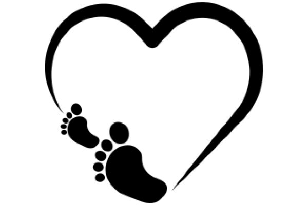 Silhouette of a Footprint and Heart