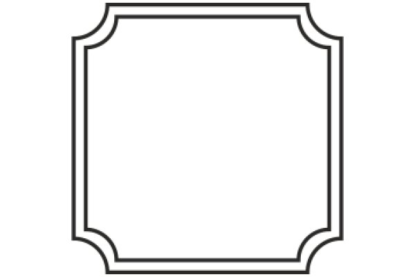 Simplistic Line Art: A Stylized Square with a Scalloped Border