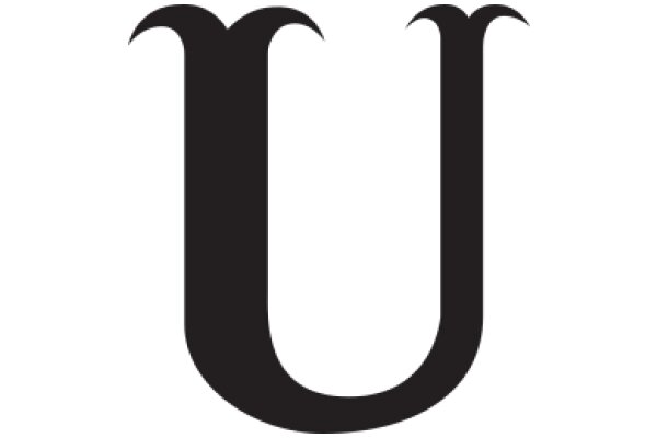 Simplistic Black Letter 'U' on a White Background