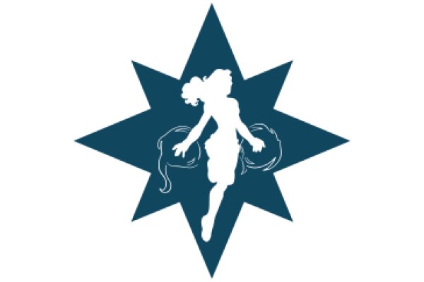 Stylized Star with Silhouette of a Woman and a Cat