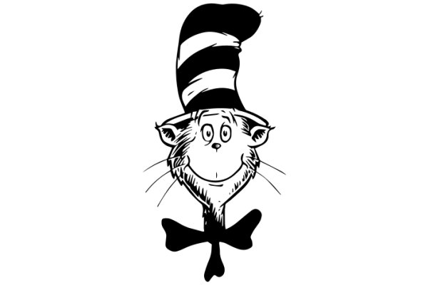 Whimsical Cartoon of a Cat in a Top Hat