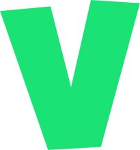 Vibrant Green Letter 'V' on a White Background