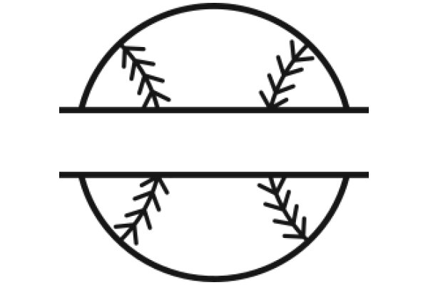 Simplified Baseball Logo: A Minimalist Design of a Baseball and Bat