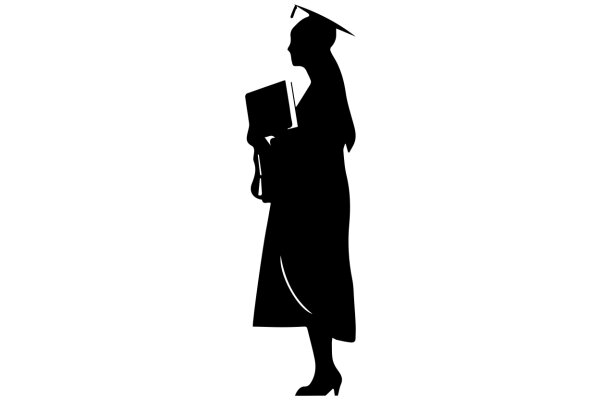 Silhouette of a Graduate with a Book