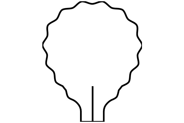 Simplified Line Drawing of a Light Bulb