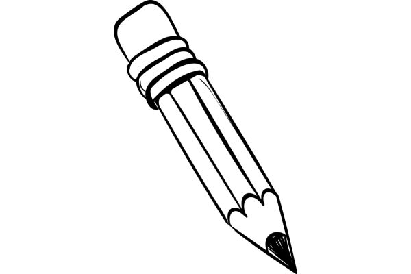 A Simple Line Drawing of a Pencil