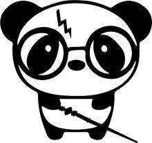 Stylish Panda with a Lightning Bolt on its Head