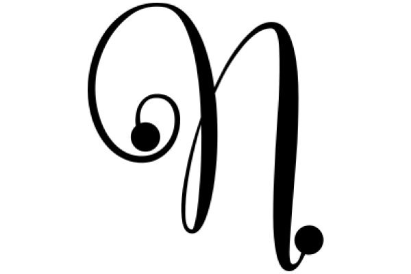 Stylized Letter 'N' with a Swirl Design