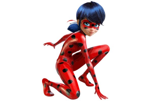 Vivid Visions: A 3D Rendering of a Ladybug-Inspired Superhero