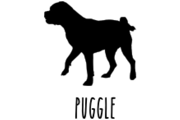 A Silhouette of a Dog with the Word 'Puggle' Below It