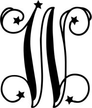 Stylized Monogram with Star Accents