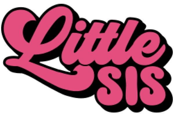 Stylized Pink Logo with the Word 'Little Sister' in a Curved Script