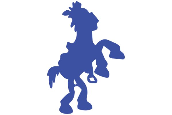 A Blue Silhouette of a Horse