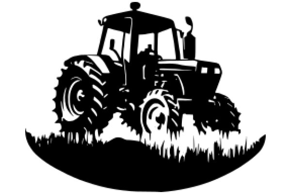 A Silhouette of a Tractor in a Field