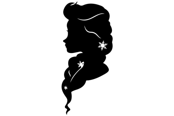 Silhouette of a Woman with Snowflake Earrings