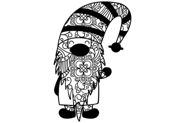 Stylish Illustration of a Character with a Flower Pattern