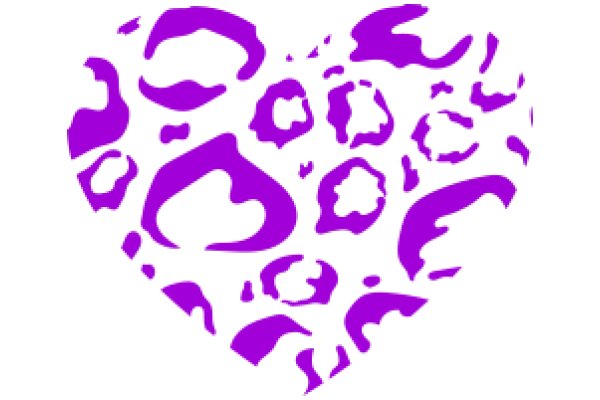 Vibrant Purple Leaf Pattern on a Heart Shape