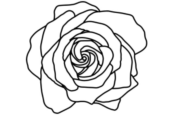 A Line Drawing of a Rose