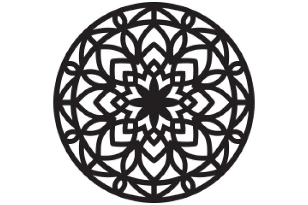 Intricate Black Geometric Design on a White Background