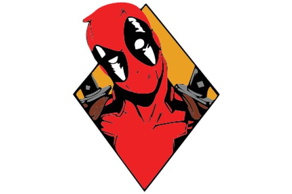 Vibrant Red and Black Illustration of Deadpool's Face