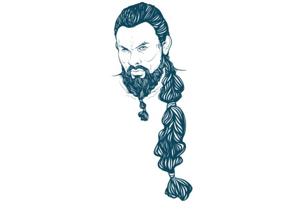 Stylized Portrait of a Man with a Beard and Long Hair