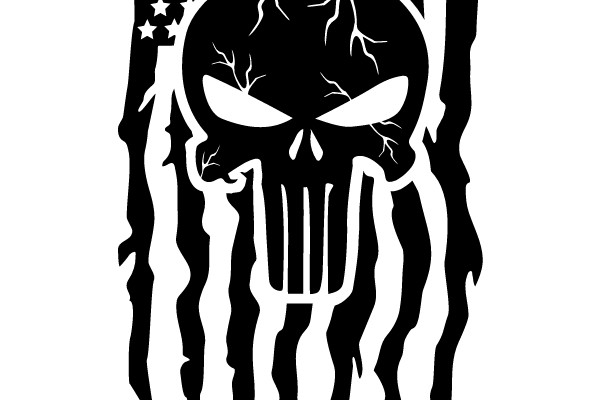 Stylized Skull with American Flag Design