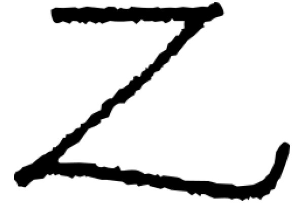 Stylized Black Letter 'Z' on a White Background