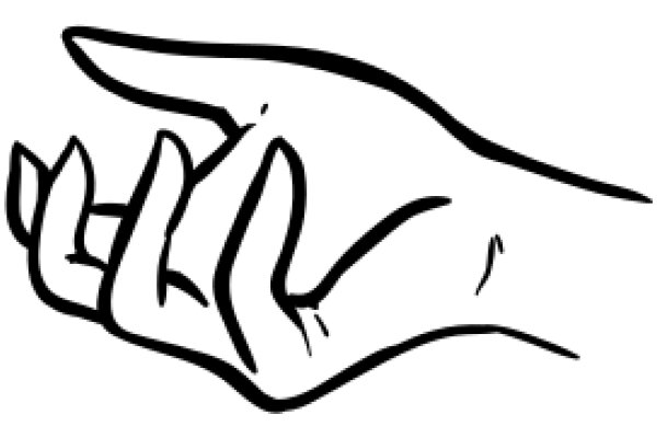 A Simple Line Drawing of a Hand