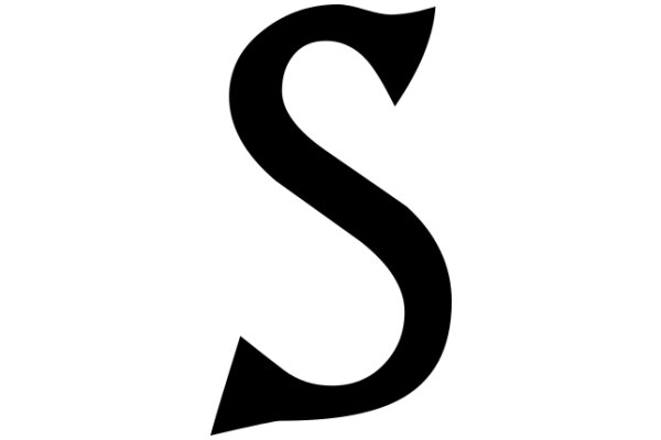 Stylized Black Letter 'S' on a White Background