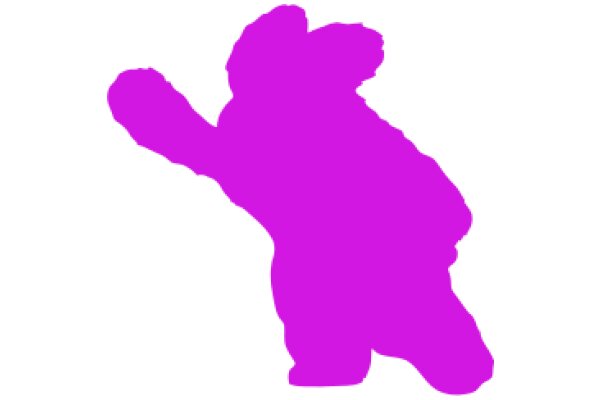 Vibrant Purple Silhouette of a Bear-like Figure