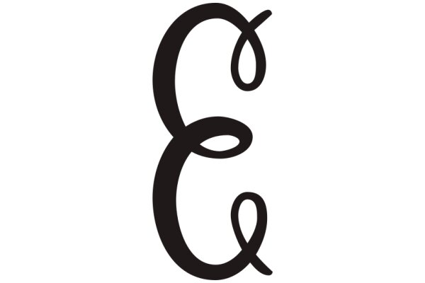 Elegant Black Letter 'E' on a White Background