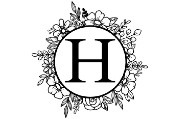 Monogrammed Floral Design with Letter 'H'