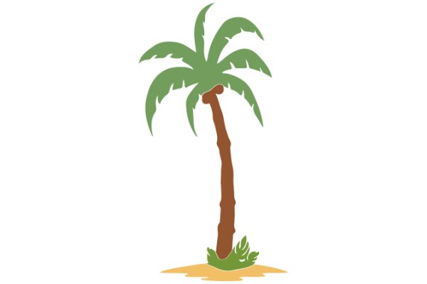 A Whimsical Illustration of a Palm Tree