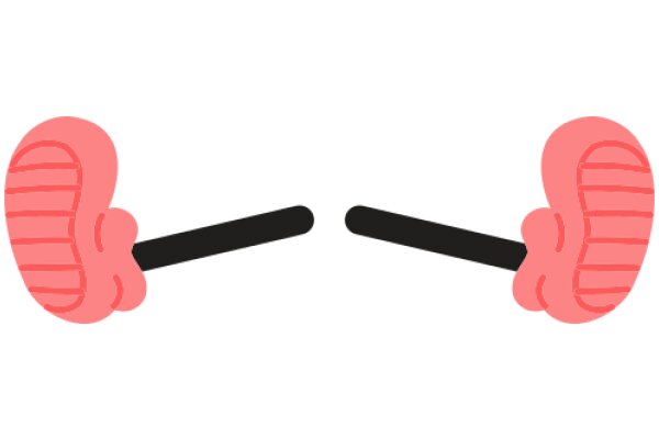 Two Pink Paddles with Black Handles