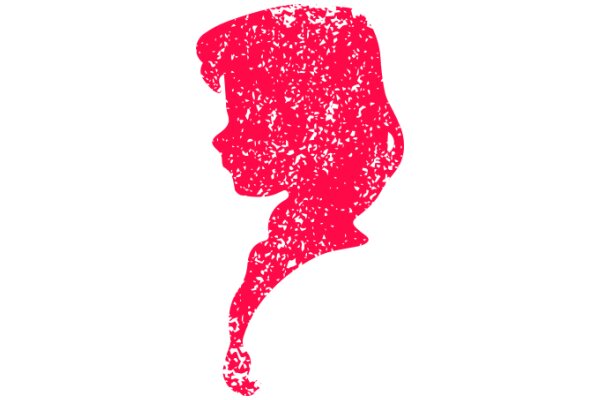 Stylized Red Silhouette of a Woman's Profile