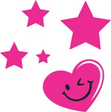 A Collection of Pink Stars and a Heart