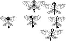 A Collection of Key-themed Dragonfly Designs