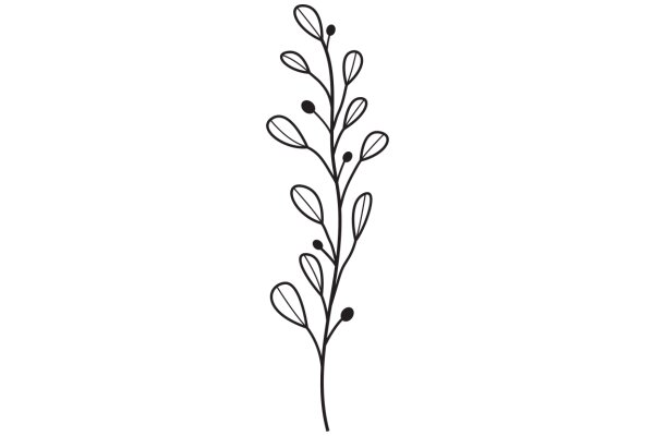 Simplistic Line Art of a Plant