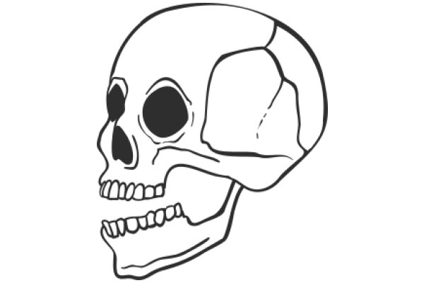 Simplistic Line Drawing of a Skull