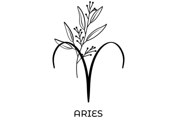 Aries Symbol with a Plant Design