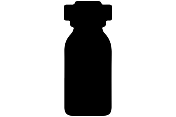 A Solid Black Silhouette of a Bottle