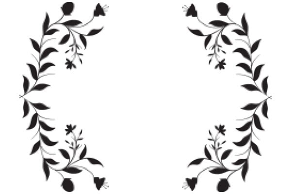 Elegant Black Floral Design on White Background