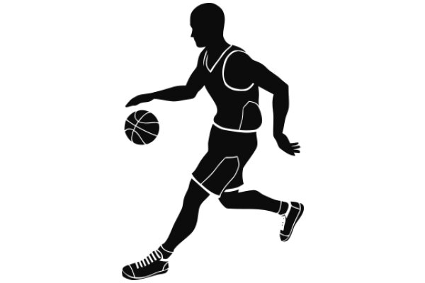 Silhouette of a Basketball Player in Action