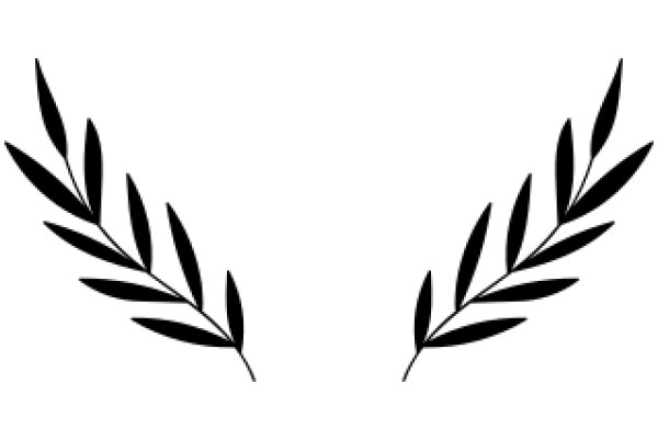 Elegant Black Laurel Wreaths on a White Background